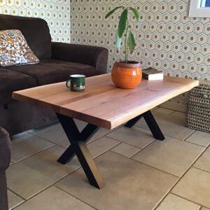 Table basse live edge en chêne