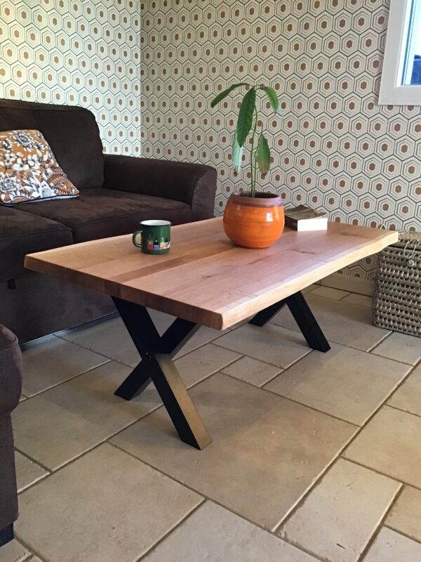 Table basse live edge en chêne